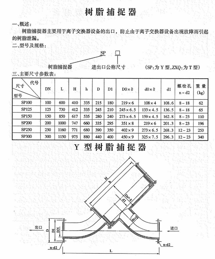 树脂捕捉器